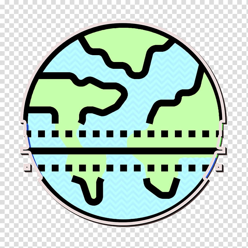 Equator icon Latitude icon Global Warming icon, Turquoise, Logo, Sticker, World transparent background PNG clipart