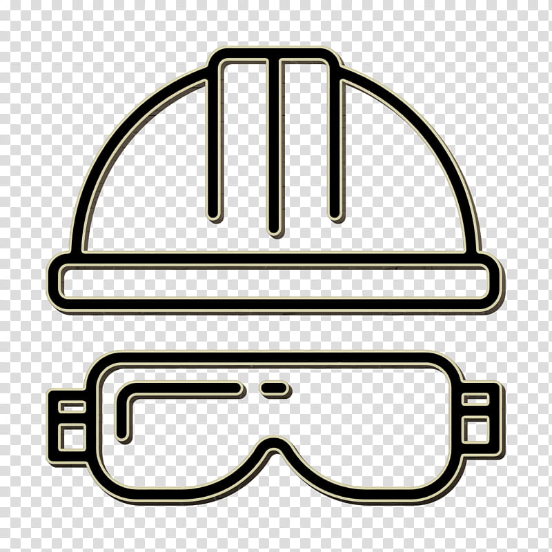 Carpenter icon Helmet icon, Eyewear, Glasses, Line, Line Art, Coloring Book, Vision Care transparent background PNG clipart