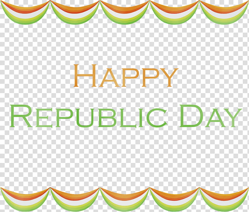 green text font yellow line, Happy India Republic Day, Watercolor, Paint, Wet Ink, Label, Logo, Rectangle transparent background PNG clipart