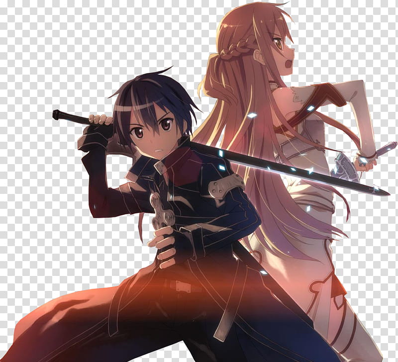 Kirito and Asuna  Sword Art Online transparent background PNG clipart
