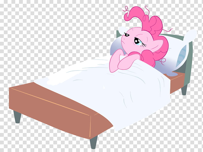 Pinkie, pink my little pony lying on bed illustration transparent background PNG clipart