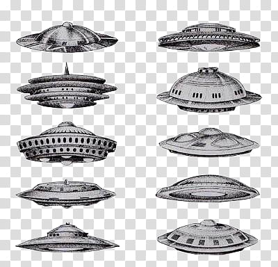 Overlays two, gray space ships illustrations transparent background PNG clipart