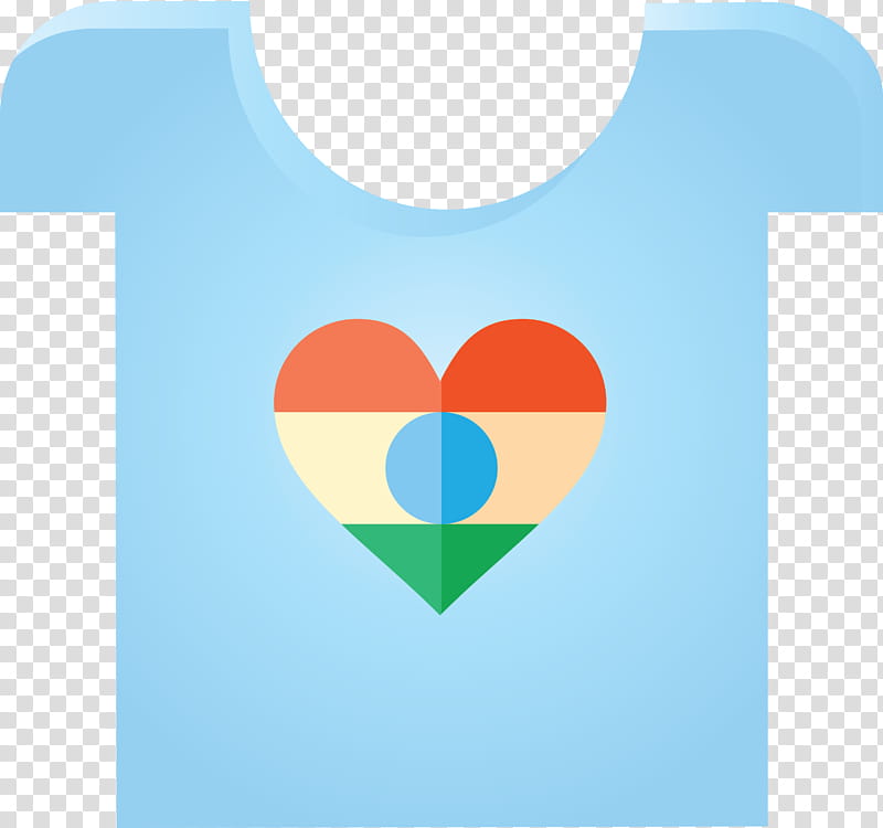 India Republic Day India Independence Day, Clothing, Turquoise, Heart, Tshirt transparent background PNG clipart