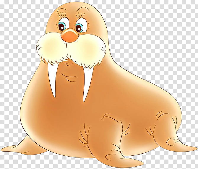 cartoon walrus seal earless seal animal figure, Cartoon, Animation transparent background PNG clipart