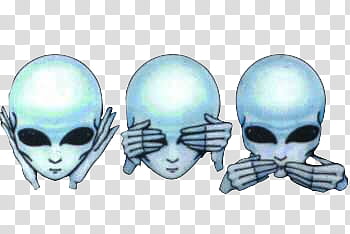 speak no evil, see no evil, and hear no evil aliens transparent background PNG clipart