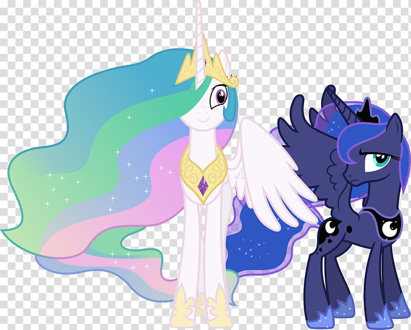 Princess Celestia and Princess Luna Interrupted, purple and white my little pony illustration transparent background PNG clipart