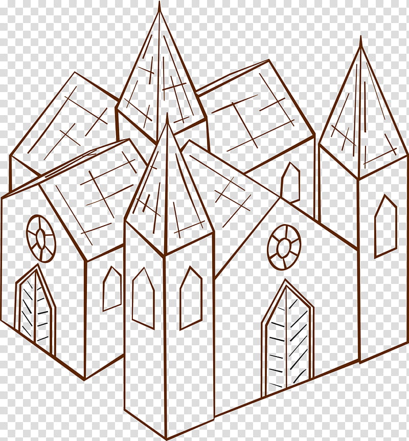 House Symbol, Notredame De Paris, Cathedral, Church, Line Art, Structure, Shed, Black And White transparent background PNG clipart