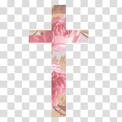 Crosses , pink rose cross illustration transparent background PNG clipart