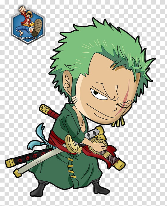 Roronoa Zoro Chibi, male cartoon character transparent background PNG clipart