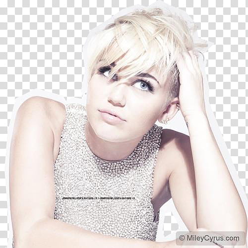 Miley Cyrus Nuevo shoot RAR, Miley Cyrus right hand on head transparent background PNG clipart