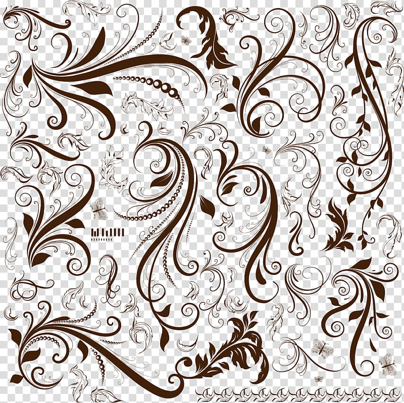 Floral Decorative, white and brown floral board transparent background PNG clipart