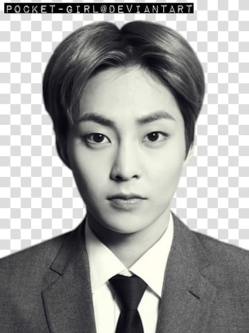 EXO Kiss and Hug Render , grayscale of man wearing suit transparent background PNG clipart