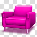 movables, pink armchair transparent background PNG clipart