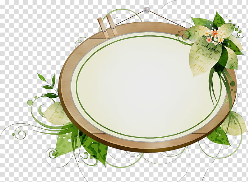 frame, Flower Oval Frame, Floral Oval Frame, Watercolor, Paint, Wet Ink, Dishware, Plate transparent background PNG clipart