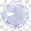 Crystalisman QT Dock Icon Set, ct_AntiqueDia_x, white polygonal sphere transparent background PNG clipart