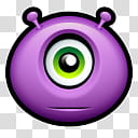 Halloween Mega, purple one-eyed alien illustration transparent background PNG clipart