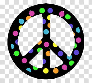 black and multicolored Peace sign illustration transparent background PNG clipart