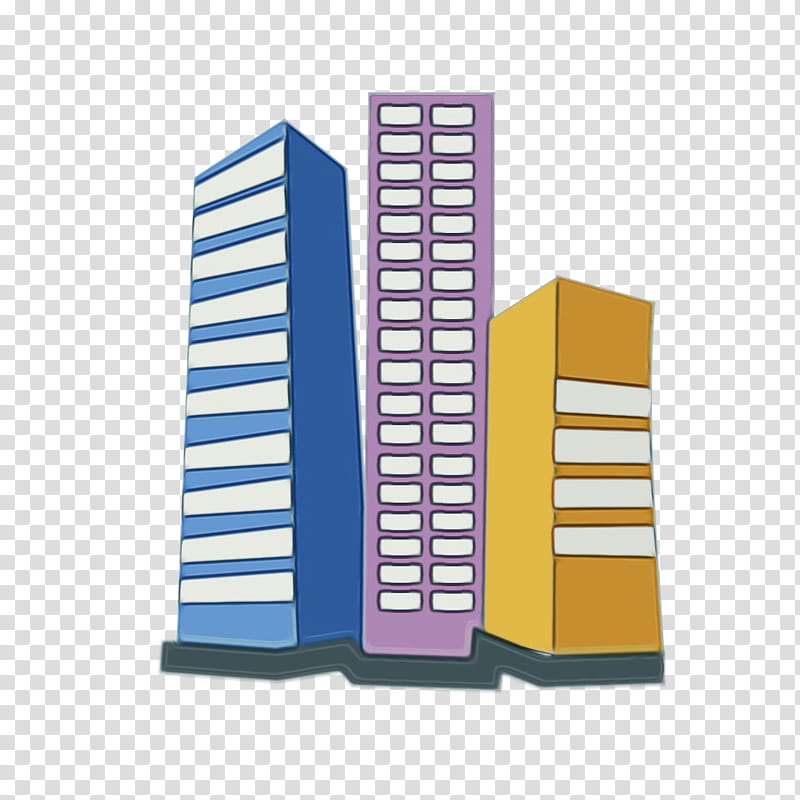 Watercolor Paper, Paint, Wet Ink, Building, Highrise Building, Apartment, Skyscraper, Drawing transparent background PNG clipart