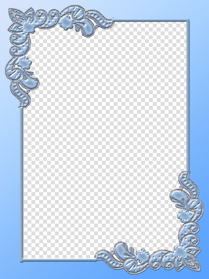 ba, blue floral frame transparent background PNG clipart