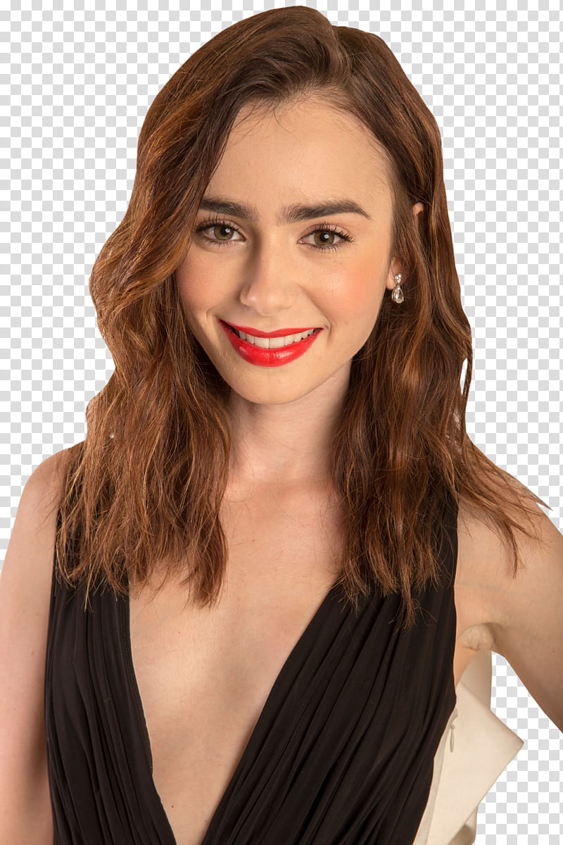 Lily Collins    transparent background PNG clipart