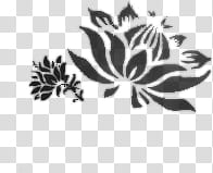Lamoure Brushes , black flowers illustration transparent background PNG clipart