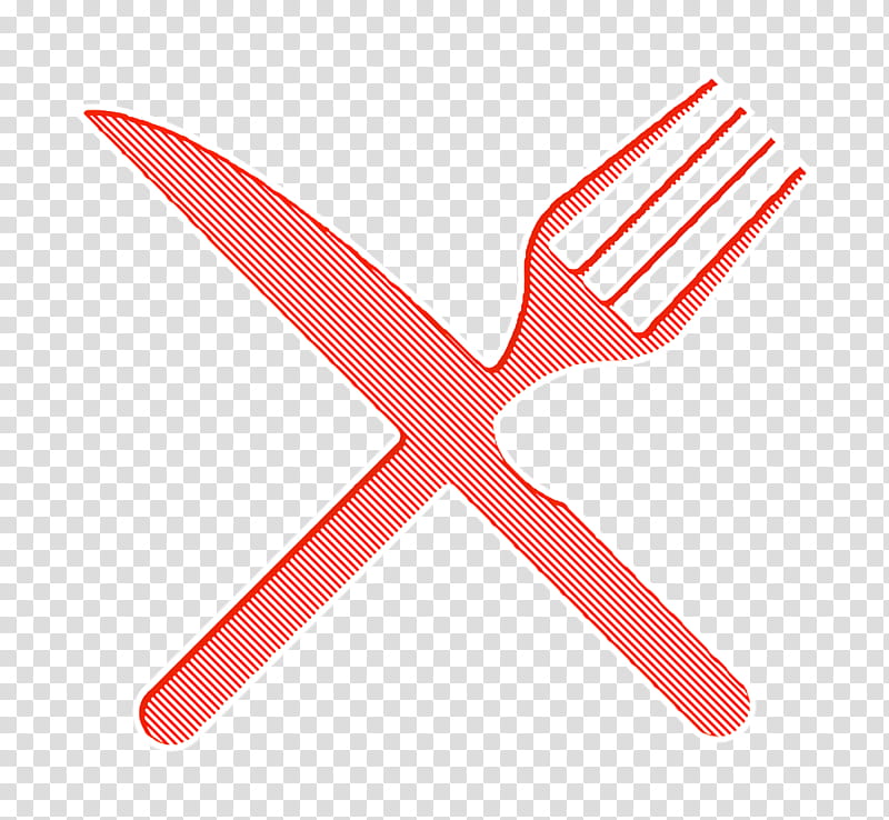 Kitchen icon interface icon Fork and knife in cross icon, Fork Icon, Red, Line, Logo, Tableware transparent background PNG clipart