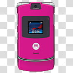 Mobile phones icons, motorola pink, hot pink Motorola Razr flip phone transparent background PNG clipart