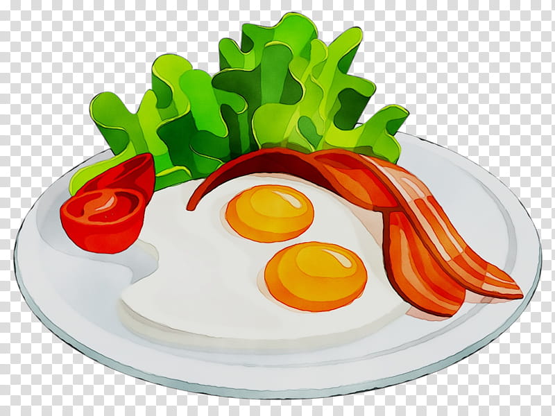 Vegetable, Breakfast, Bacon, Fried Egg, Food, Vegetarian Cuisine, Dish, Garnish transparent background PNG clipart