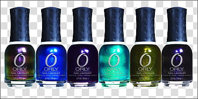 Nail Polish, several Orly nail lacquer bottles transparent background PNG clipart