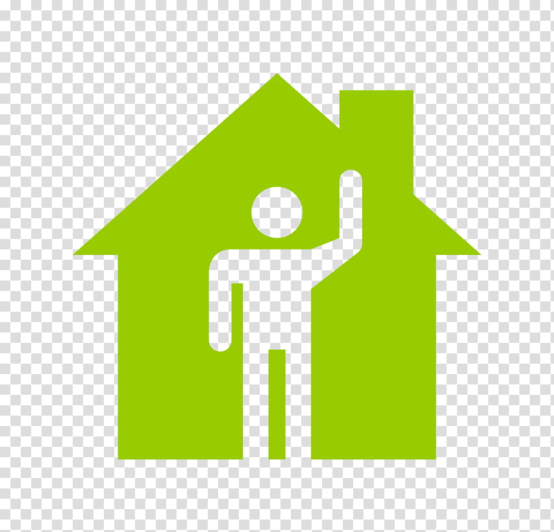 House Symbol, Big, Home, Building, Green, Logo, Line transparent background PNG clipart