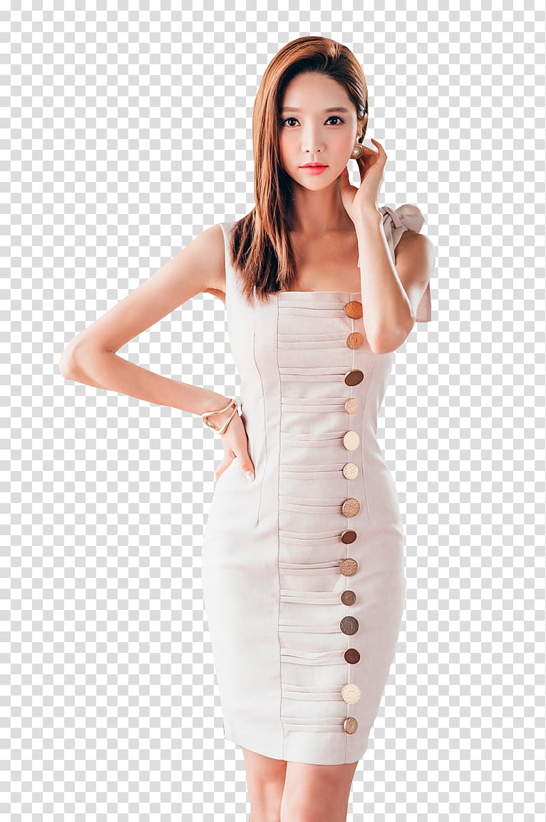 PARK SOO YEON, standing woman wearing dress transparent background PNG clipart