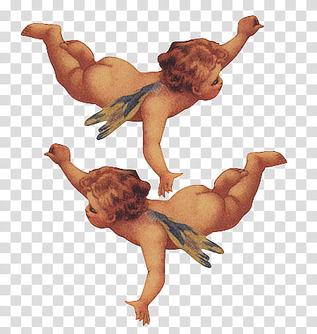 Rad , two flying cherubs illustration transparent background PNG clipart