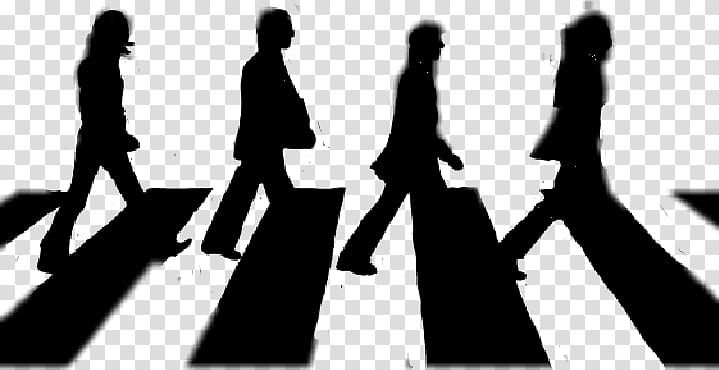 Drawing Of Family, Abbey Road, Beatles, Music, Silhouette, Paul Mccartney, John Lennon, Ringo Starr transparent background PNG clipart