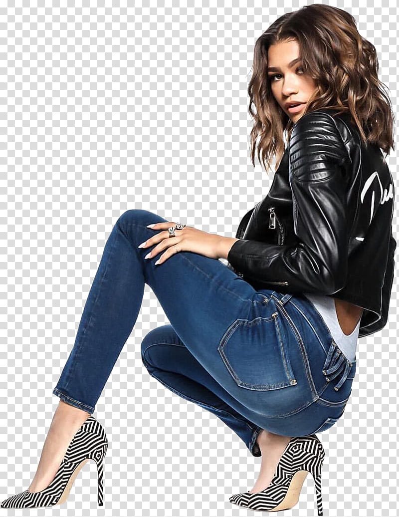 Zendaya, woman sitting transparent background PNG clipart