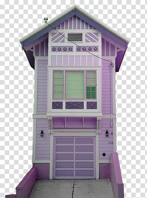 Victorian Building s, white and purple wooden house miniature transparent background PNG clipart