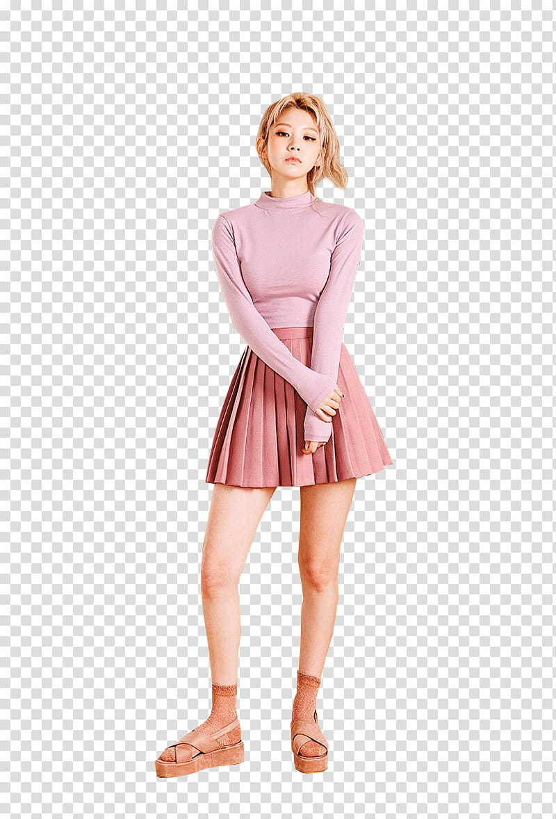 CHAE EUN, woman wearing pink dress transparent background PNG clipart
