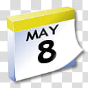 WinXP ICal, yellow and white May  calendar transparent background PNG clipart