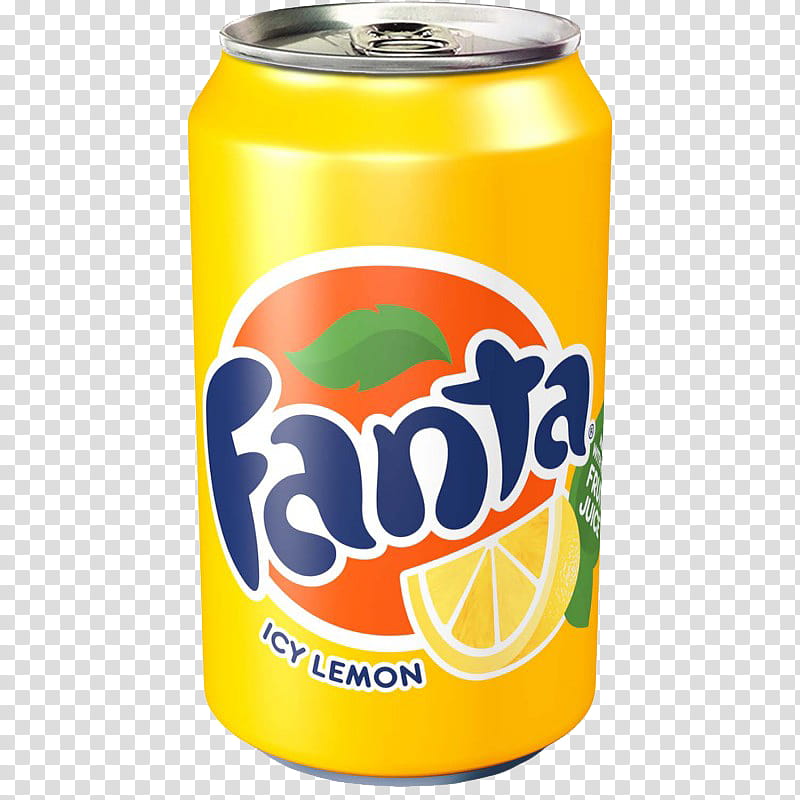 Fanta Lemon, Fan can transparent background PNG clipart