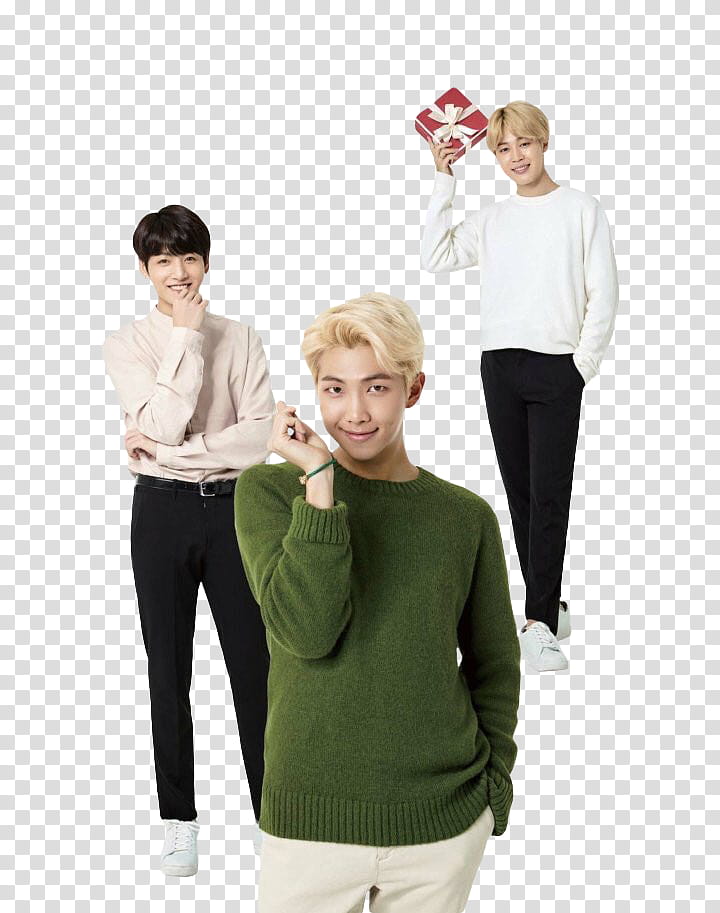 three men's assorted-color sweaters transparent background PNG clipart