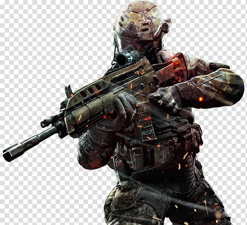 Black Ops  Render, soldier holding rifle transparent background PNG clipart