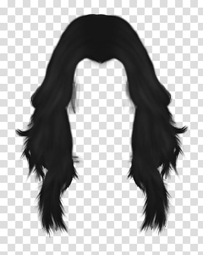 Long Hair, black hair wig transparent background PNG clipart