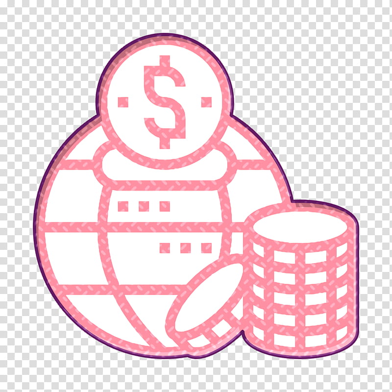 Crowdfunding icon Global economy icon, Pink, Circle transparent background PNG clipart