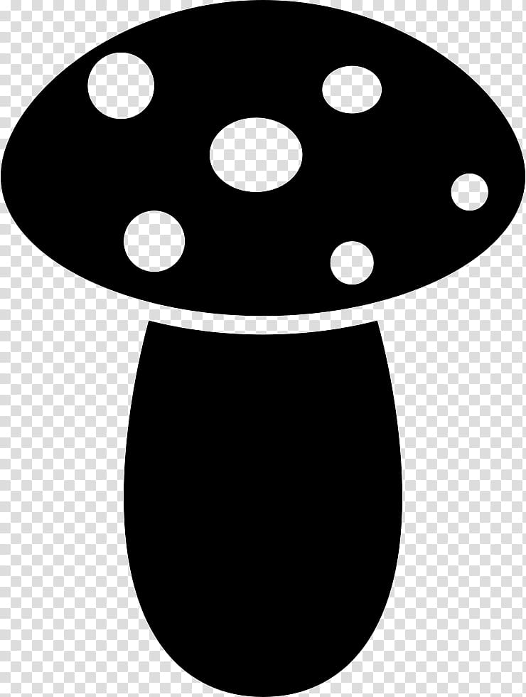 Mushroom, Fungus, Shiitake, Symbol, Black, Black And White transparent background PNG clipart