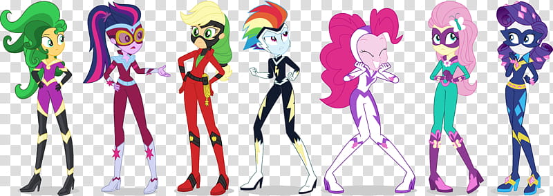 Equestria Girls Power Ponies s, anime character illustration transparent background PNG clipart