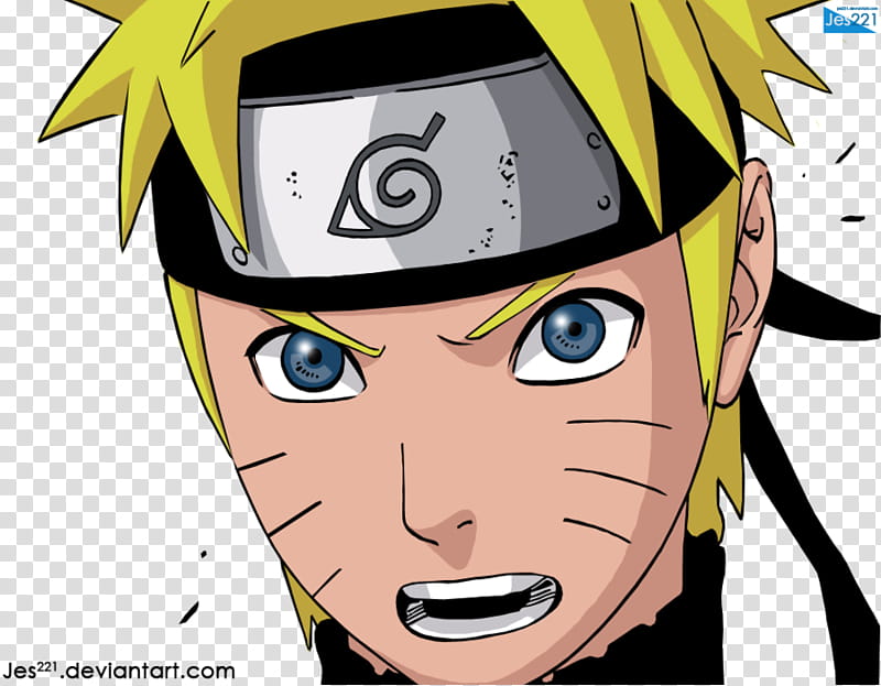 Naruto Uzumaki Face, Colored Lineart transparent background PNG clipart