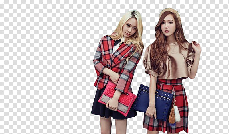 SNSD Jessica F x Krystal Lapalette, two women holding bags transparent background PNG clipart