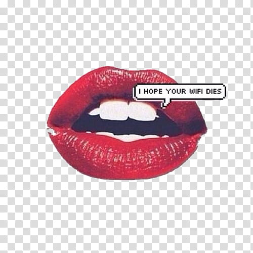 overlays , red lips with text overlay transparent background PNG clipart