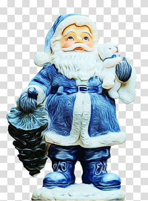 Santa claus, Watercolor, Paint, Wet Ink, Figurine, Statue, Garden Gnome, Lawn Ornament transparent background PNG clipart thumbnail