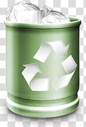 Metallic RecycleBin Set, RecycleBinFull icon transparent background PNG clipart