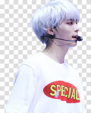 SHINee s Jonghyun, men's white crew-neck shirt transparent background PNG clipart thumbnail